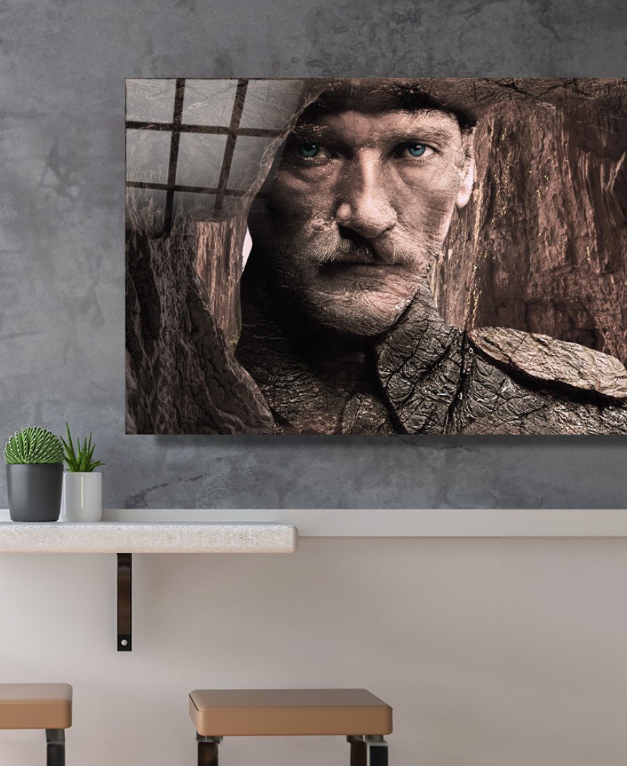Atatürk Cam Tablo 60x90 CM Büyük Boy