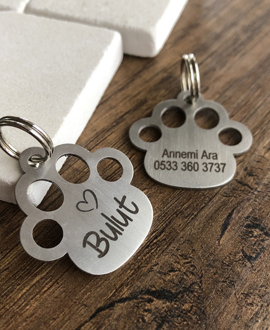 Pati Metal Kedi Köpek Künyesi Paslanmaz Çelik