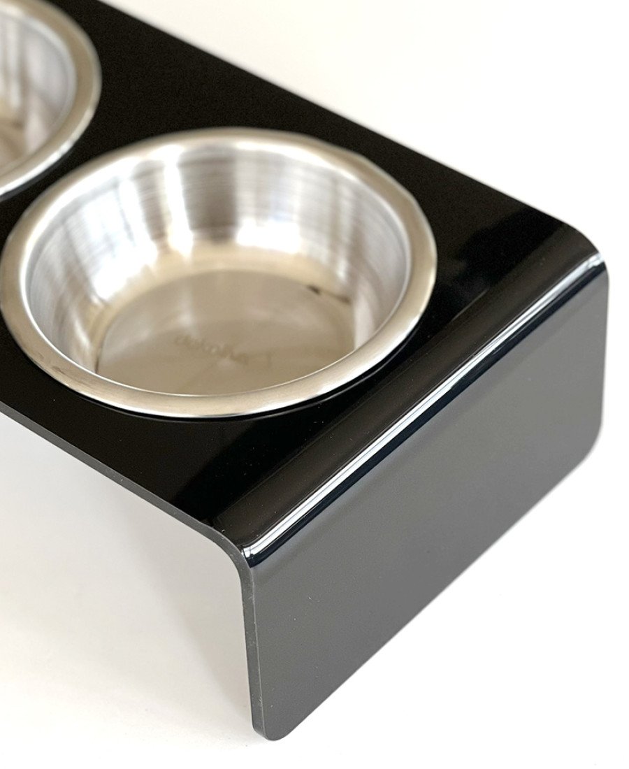 Çelik Kaseli Siyah Pleksi Mama Standı