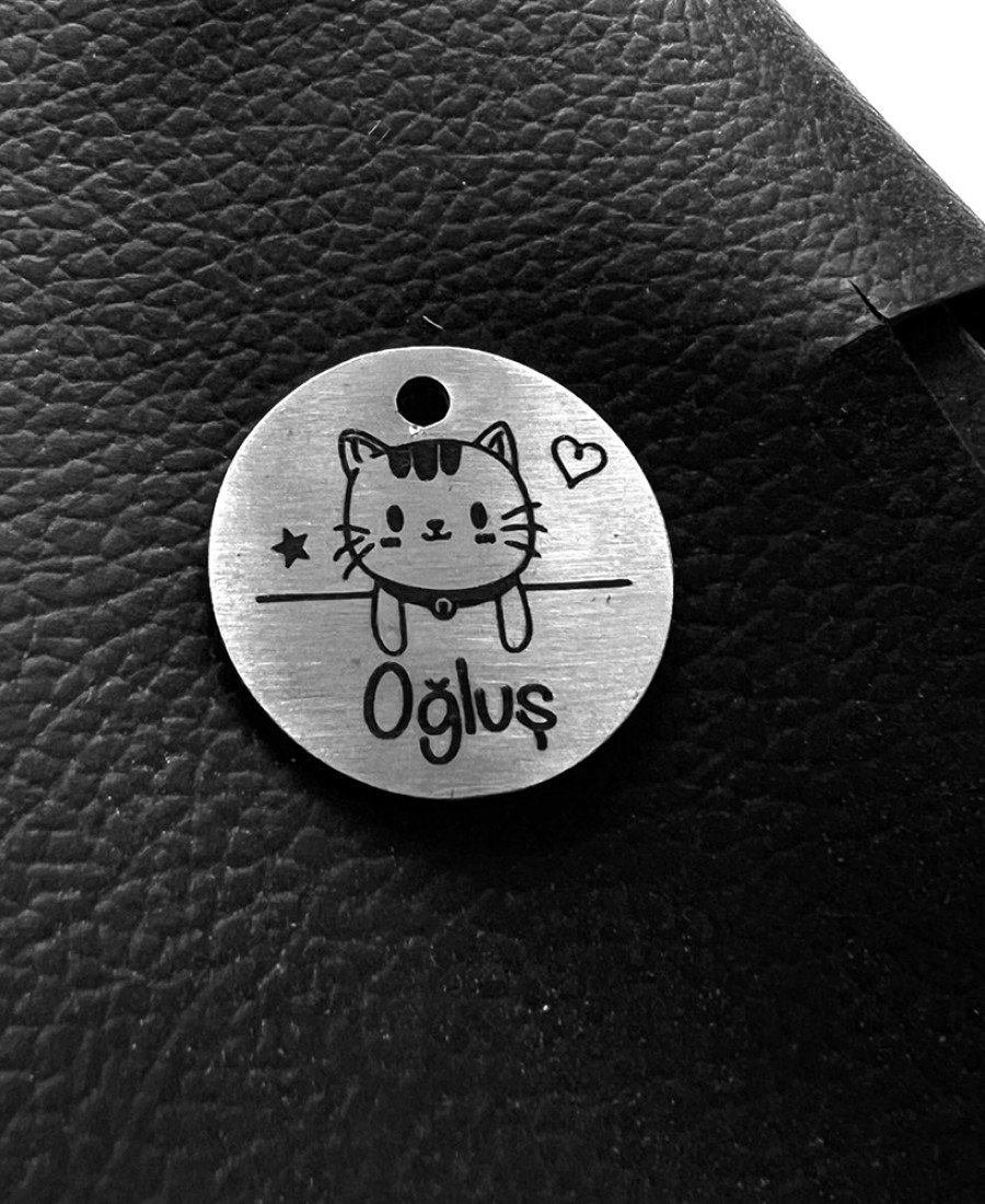 Metal Paslanmaz Çelik Yuvarlak Künye 005