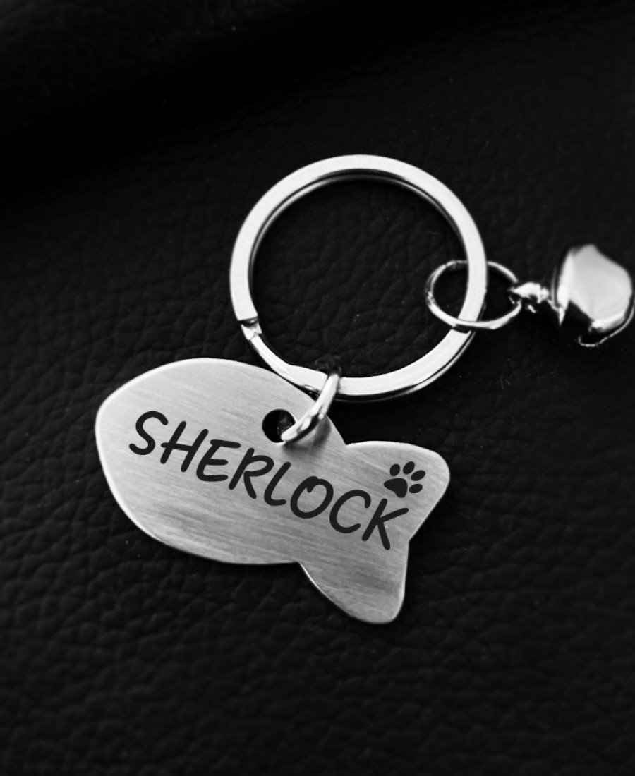 Balık Metal Kedi Köpek Künyesi Paslanmaz Çelik