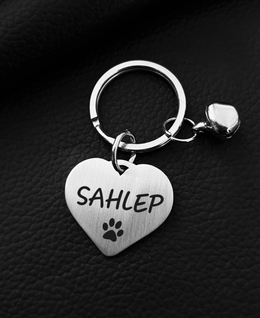 Kalp Metal Kedi Köpek Künyesi Paslanmaz Çelik