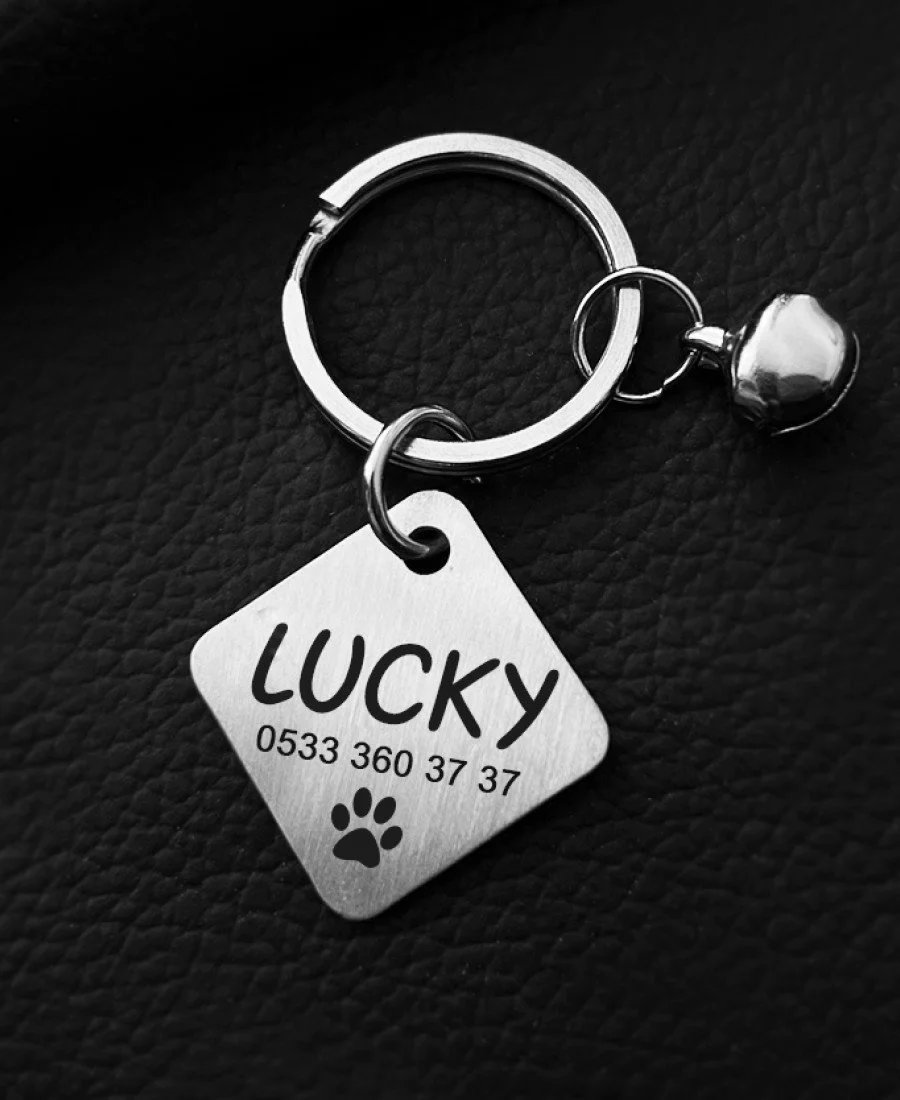 Metal Paslanmaz Çelik Kare Künye