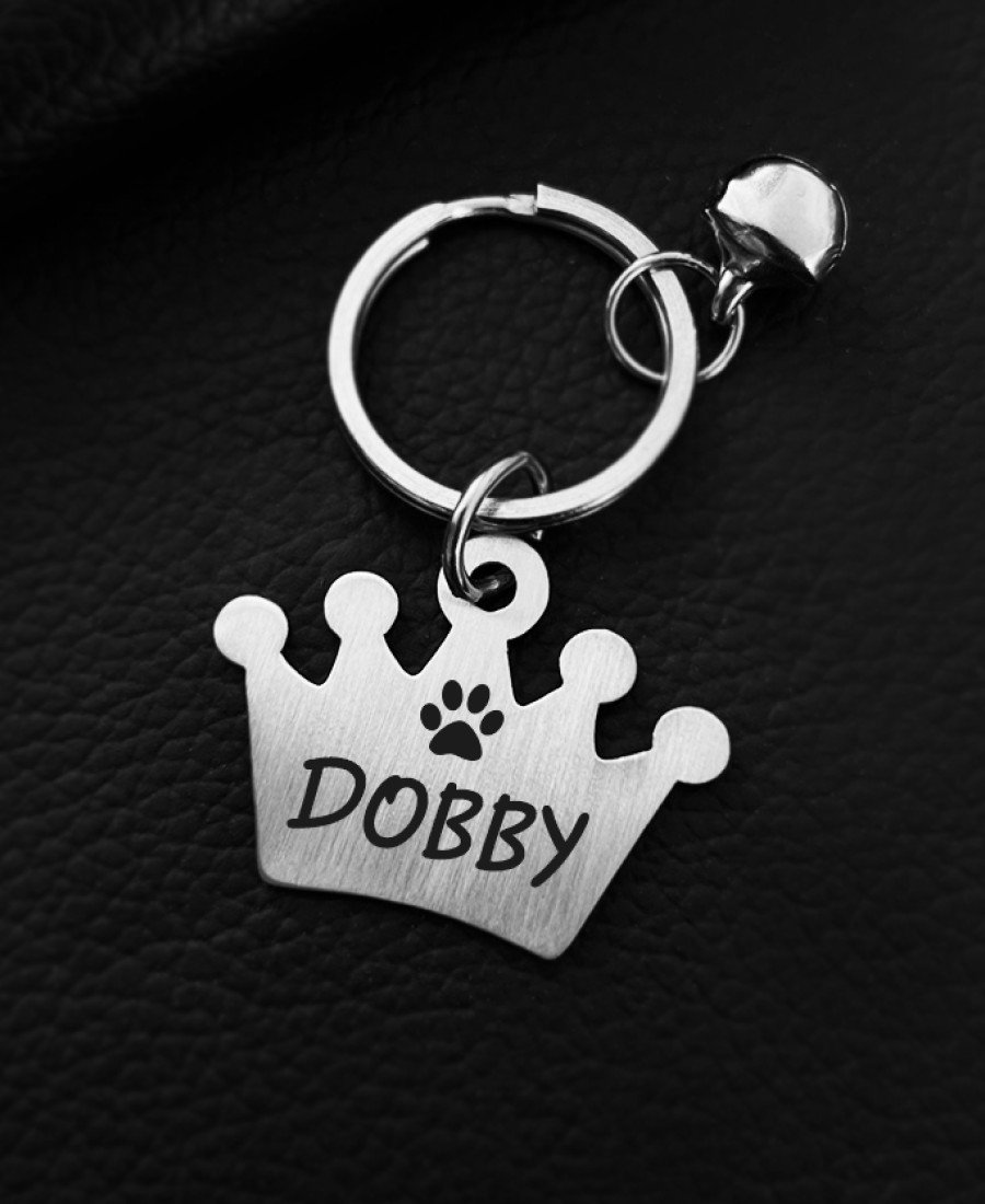 Kral Taç Metal Kedi Köpek Künyesi Paslanmaz Çelik