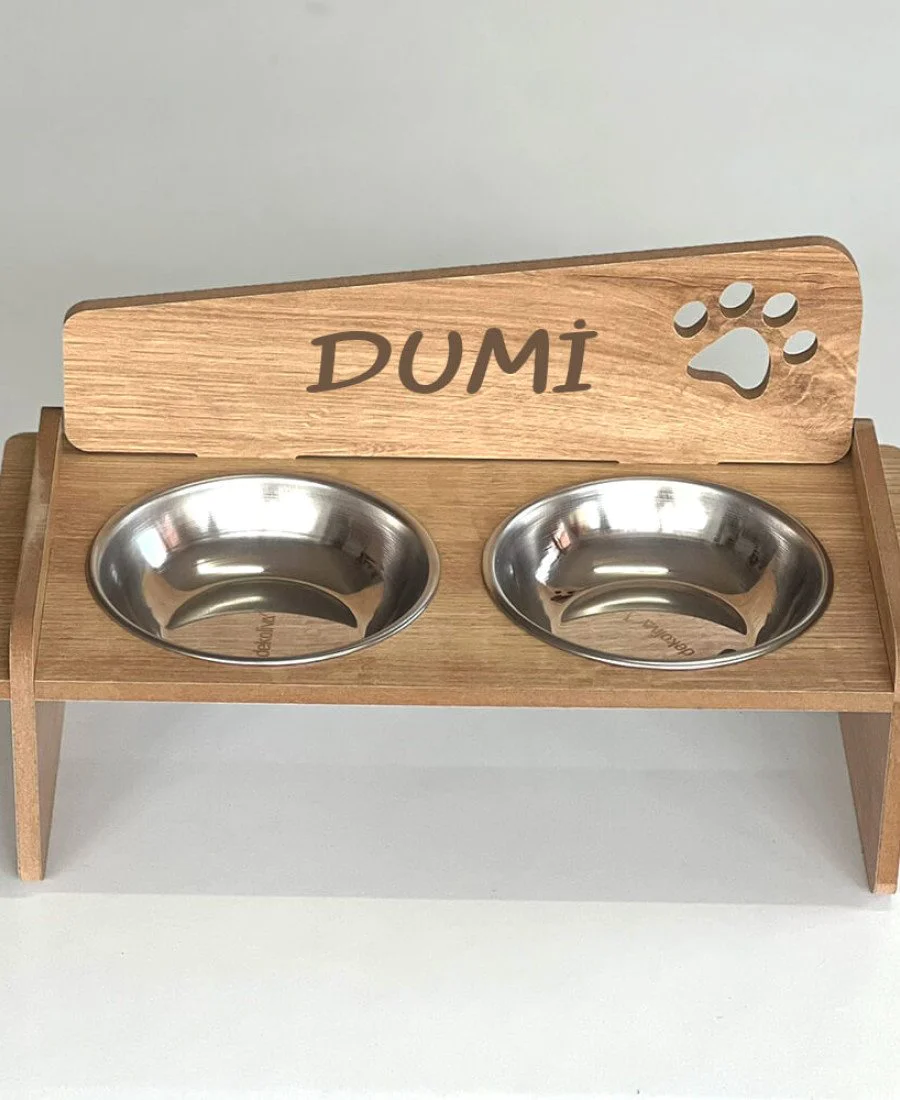 İsme Özel 8mm MDF Ahşap Mama Kabı İsme Özel 8mm MDF Ahşap Mama Kabı