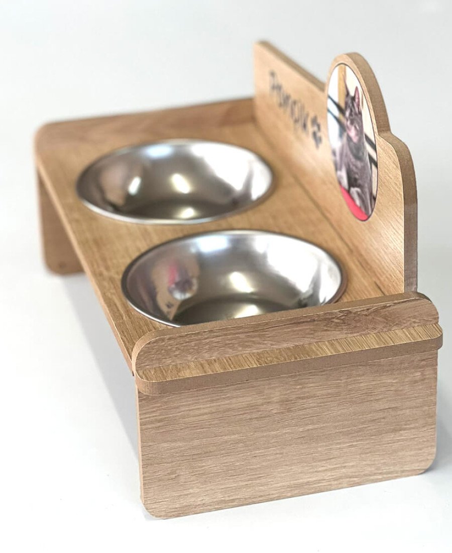 Fotoğraflı 8mm MDF Ahşap Mama Kabı