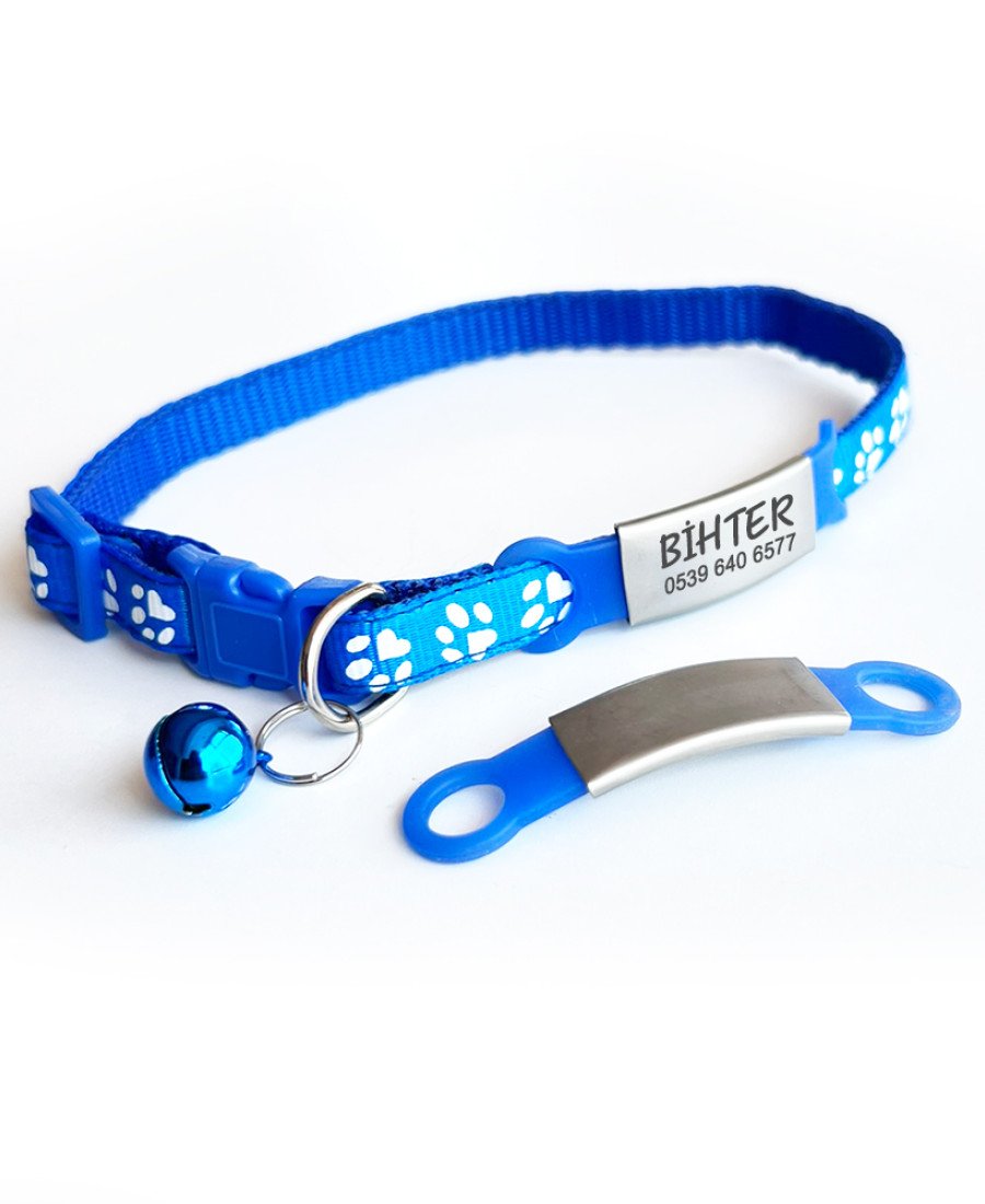 Silikon Aparatlı Metal İsimlikli Tasma ve İsimlik 