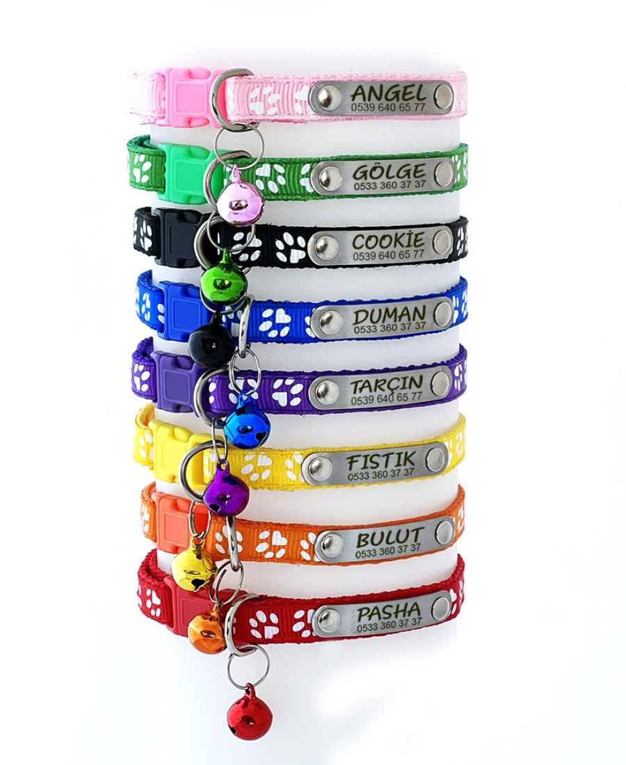 Kediler İçin Sabit Metal İsimlikli Tasma