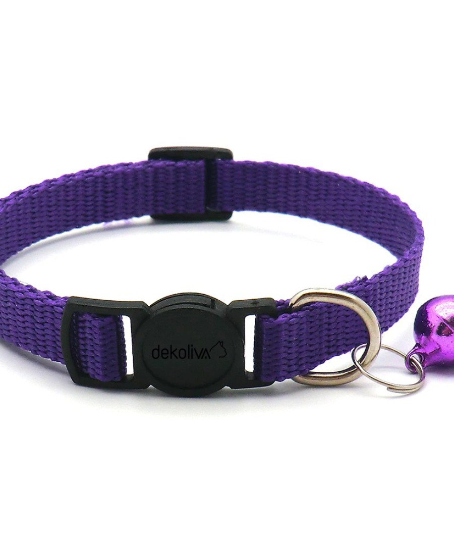 Düz Renk Safety Click Güvenlik Kilitli Kedi Tasması