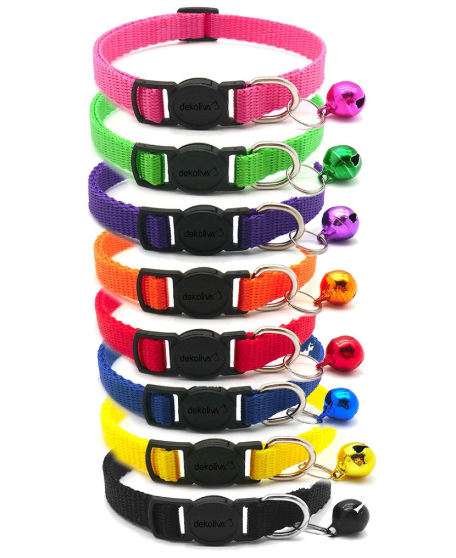 Düz Renk Safety Click Güvenlik Kilitli Kedi Tasması