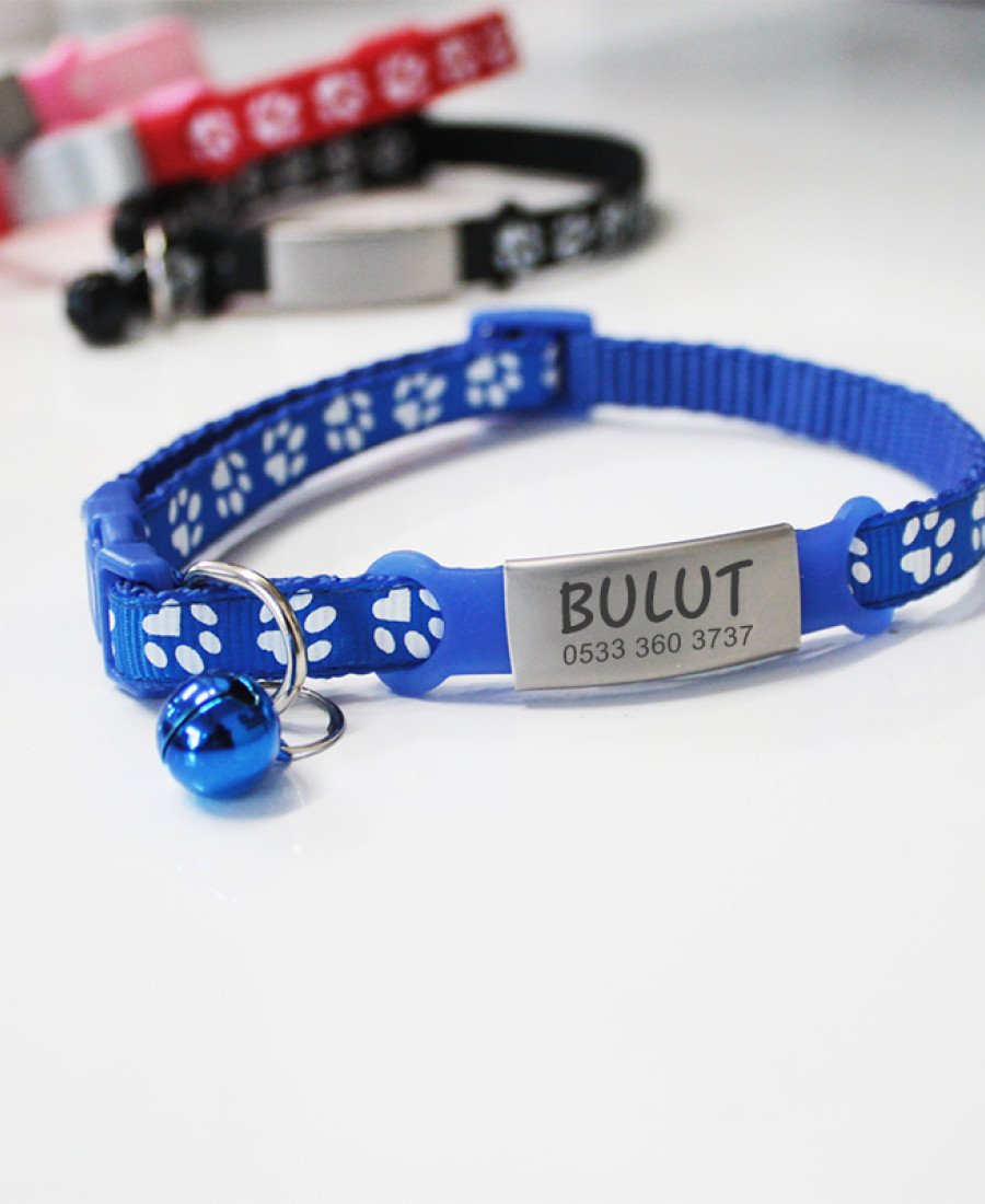 Silikon Aparatlı Metal İsimlikli Tasma ve İsimlik Seti