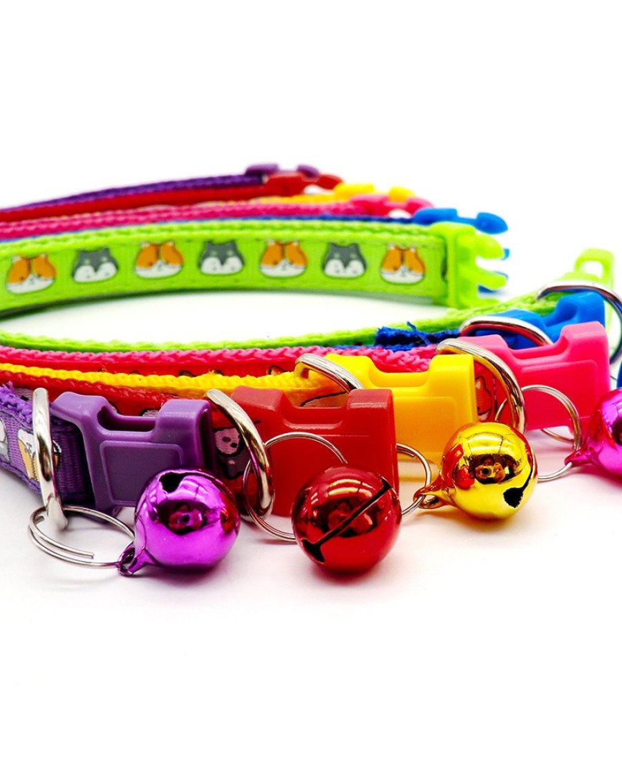 Kedi Tasarım Desenli Zilli Kedi Tasması 6 Renk Seçeneği Kedi Tasarım Desenli Zilli Kedi Tasması 6 Renk Seçeneği