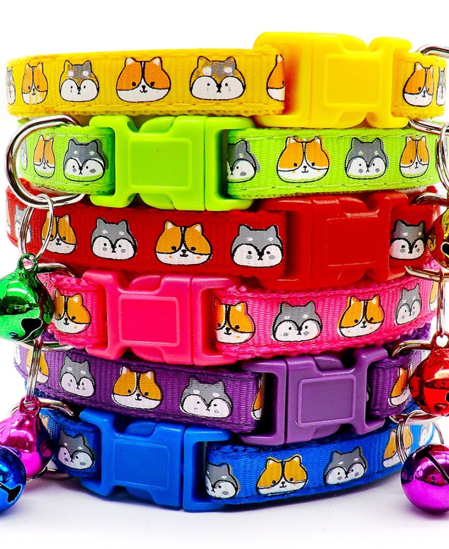 Kedi Tasarım Desenli Zilli Kedi Tasması 6 Renk Seçeneği