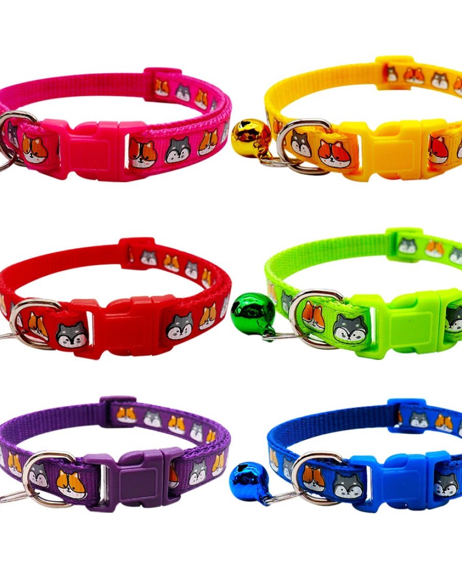 Kedi Tasarım Deseni Zilli Kedi Tasması 6 Renk Seçeneği