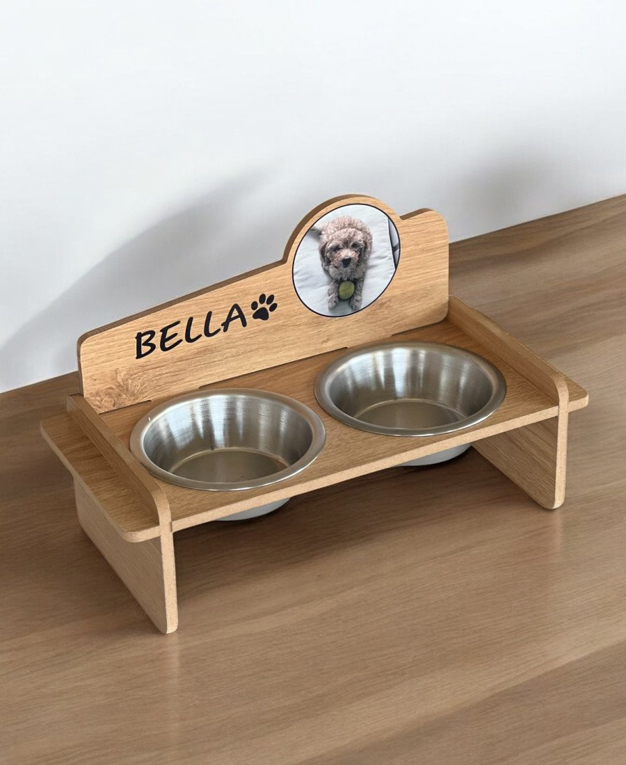 Fotoğraflı 8mm MDF Ahşap Mama Kabı