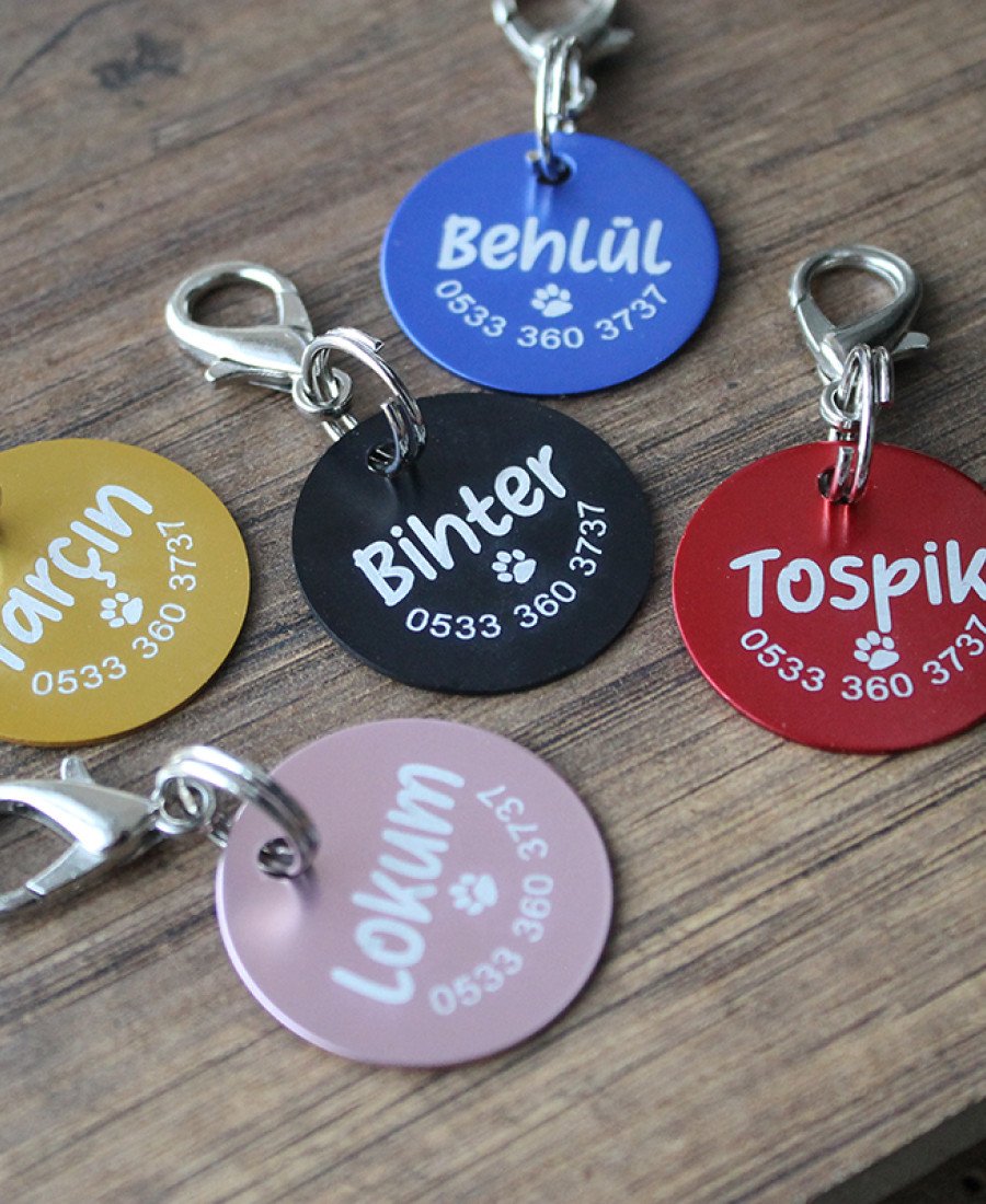 Renkli Hafif İnce Metal (Aliminyum) Yuvarlak Künye