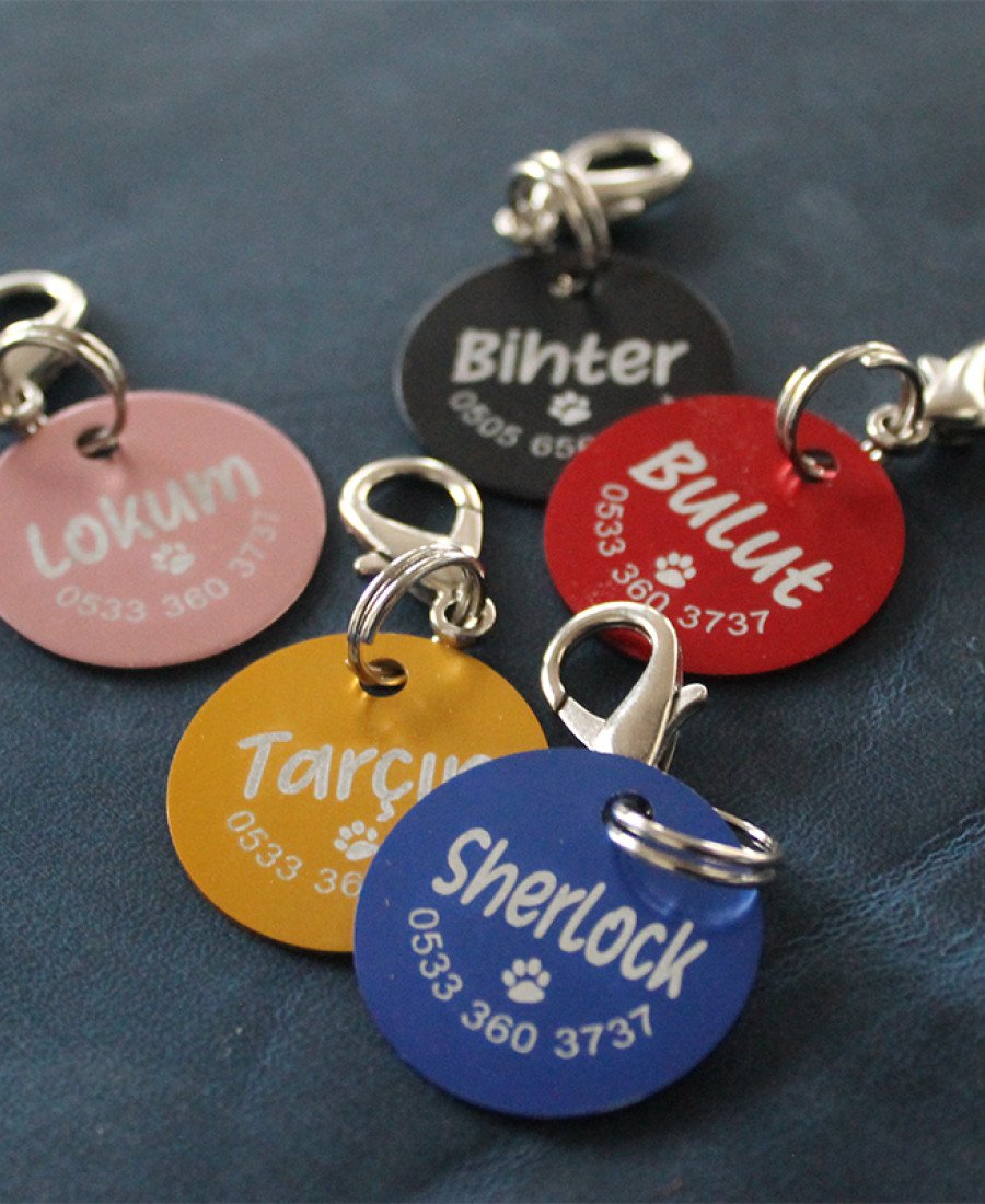 Renkli Hafif İnce Metal (Aliminyum) Yuvarlak Künye