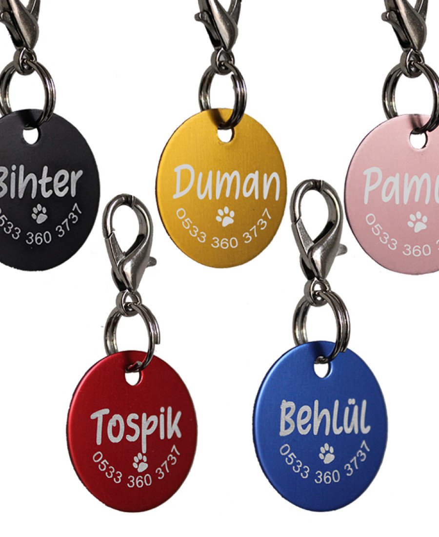 Renkli Hafif İnce Metal (Aliminyum) Yuvarlak Künye