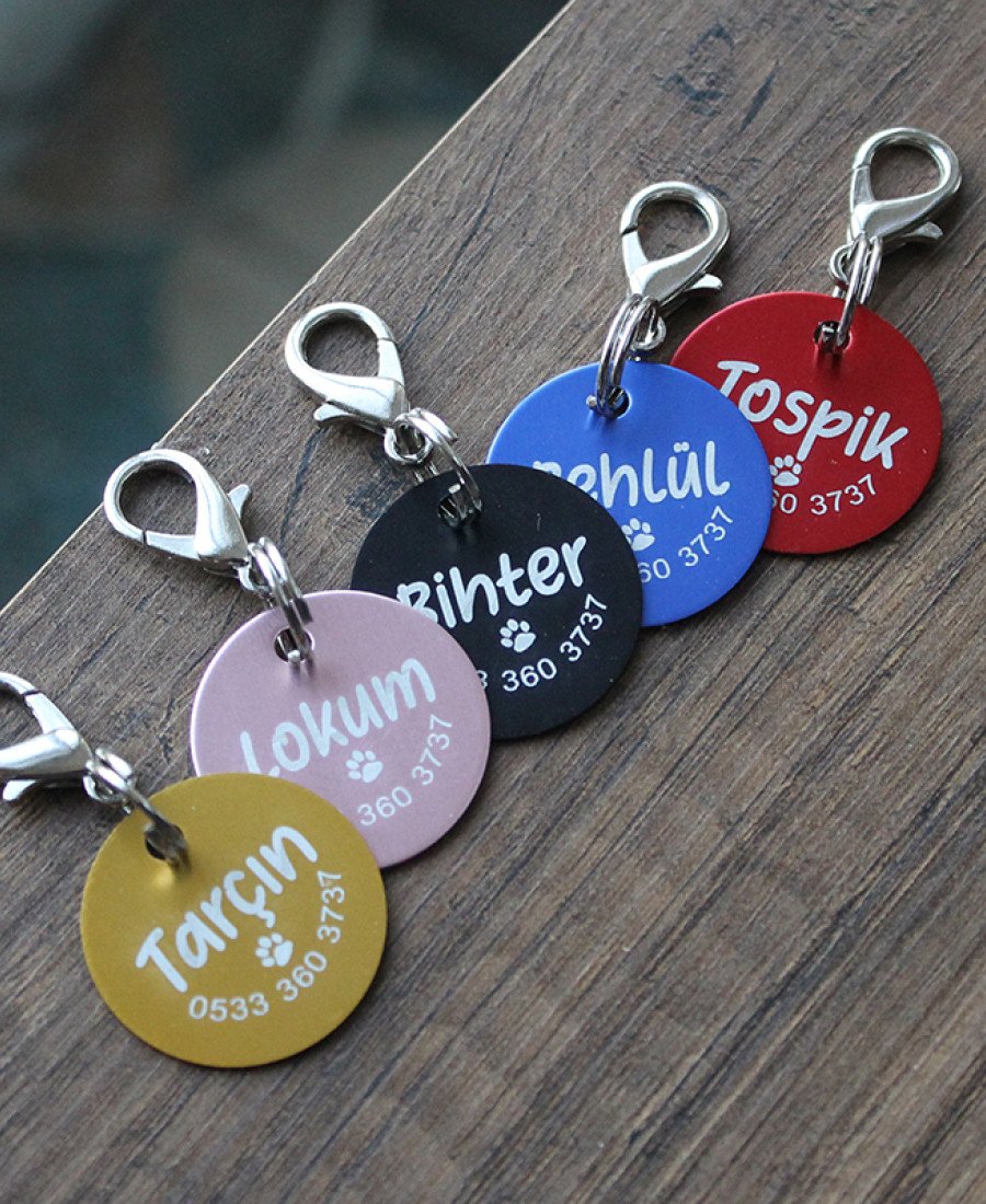 Renkli Hafif İnce Metal (Aliminyum) Yuvarlak Künye