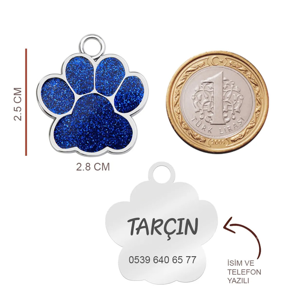 Pati Simli Fıstık Yeşil Parlak Metal Künye