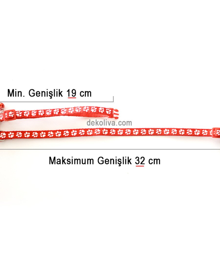 Pati Desenli Zilli Kedi Tasması 8 Renk Seçeneği Pati Desenli Zilli Kedi Tasması 8 Renk Seçeneği