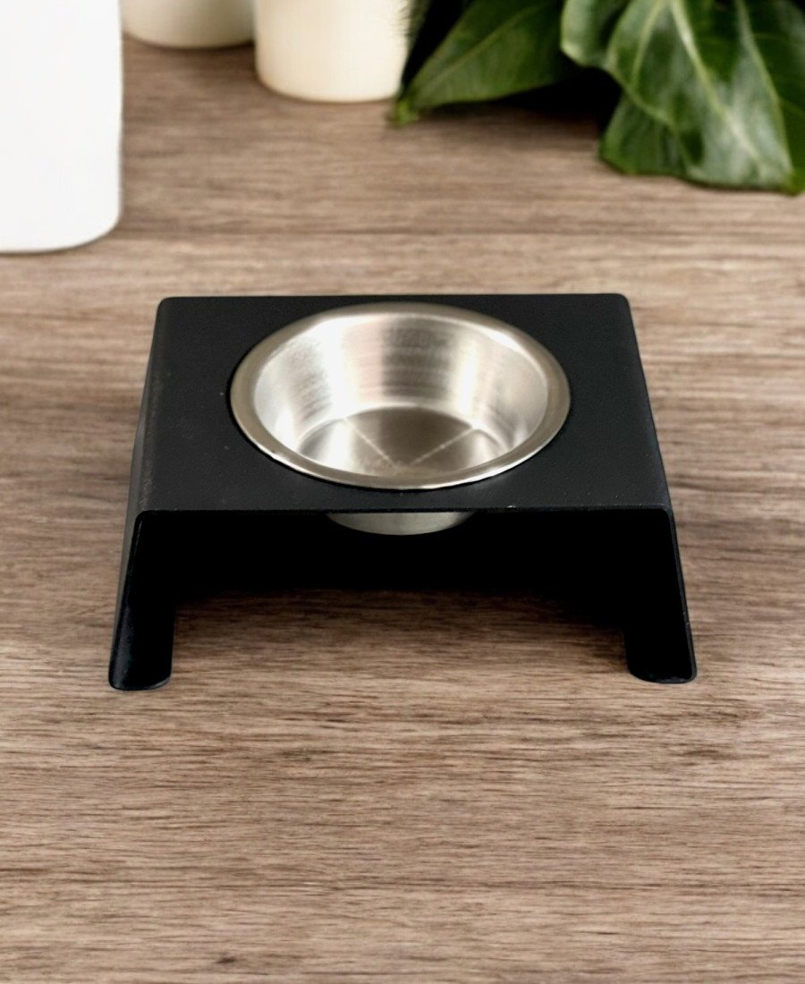 Premium Tek Kaseli Metal Mama Kabı Siyah