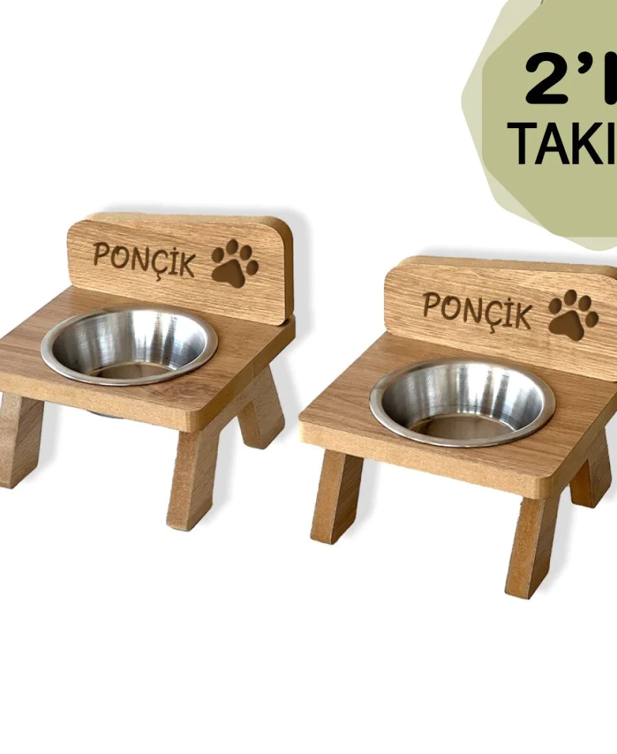 2 Takım Tek Kaseli Mama Kabı