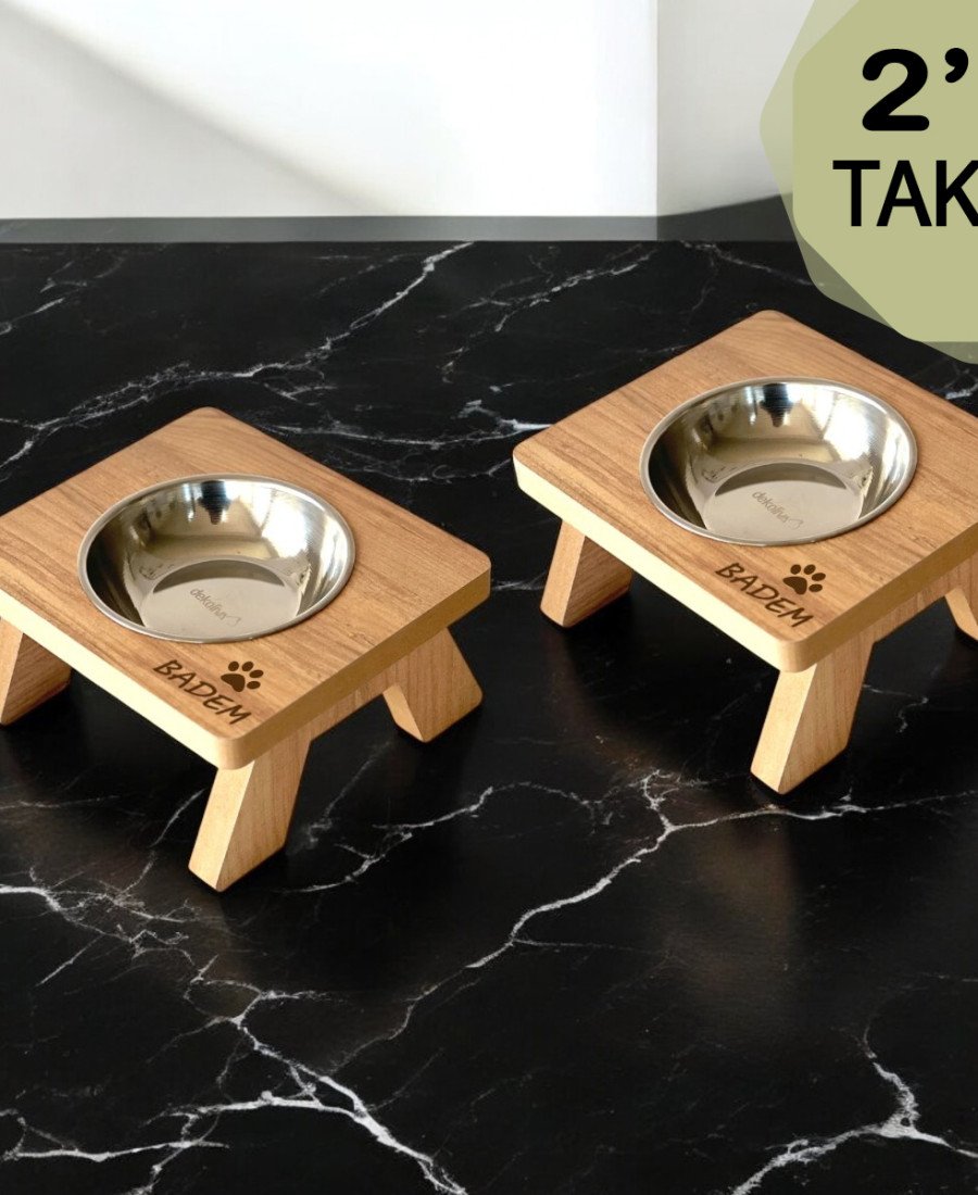 2 Takım Tek Kaseli Mama Kabı