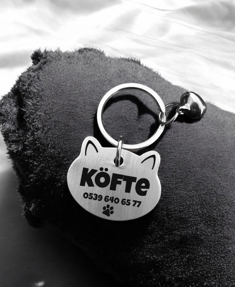 Metal Kedi Künyesi Paslanmaz Çelik 06