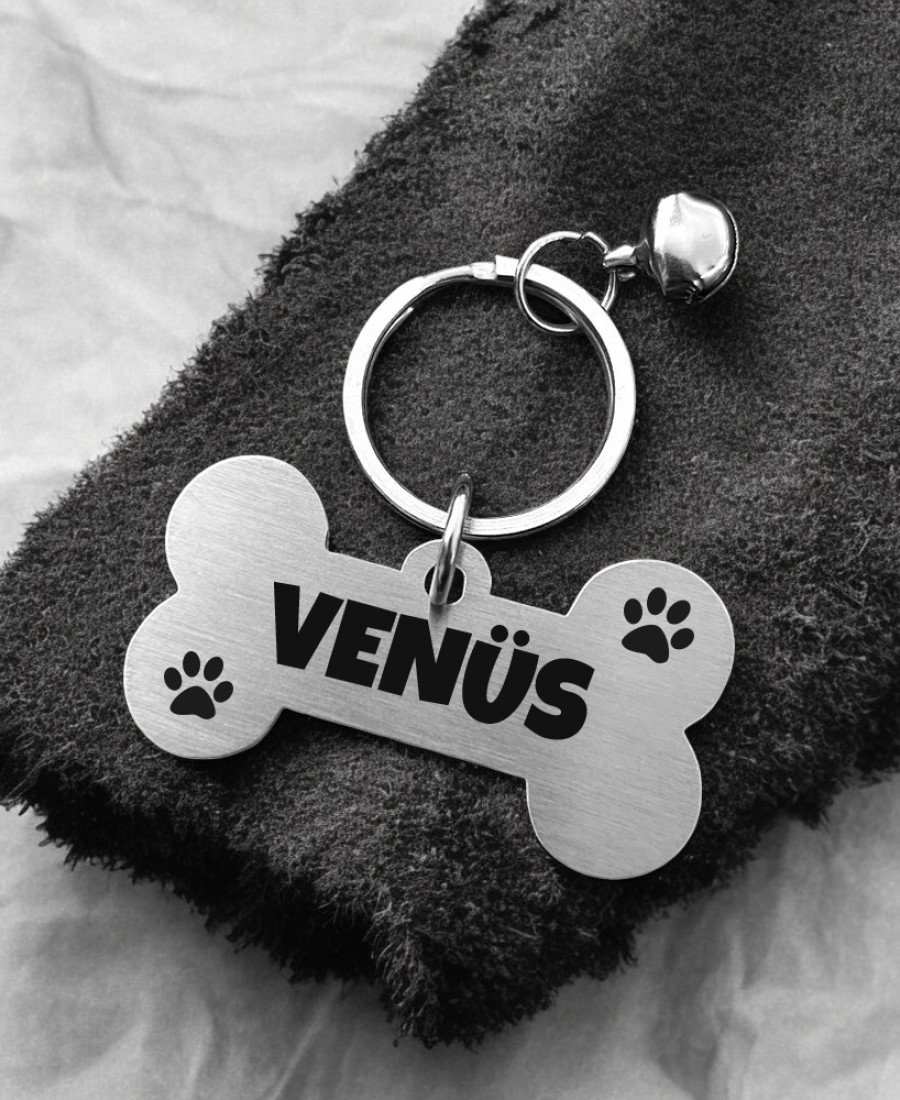 Kemik Metal Köpek Künyesi Paslanmaz Çelik 7001