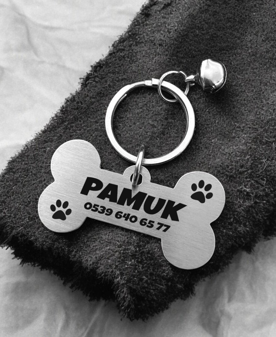 Kemik Metal Köpek Künyesi Paslanmaz Çelik 7004