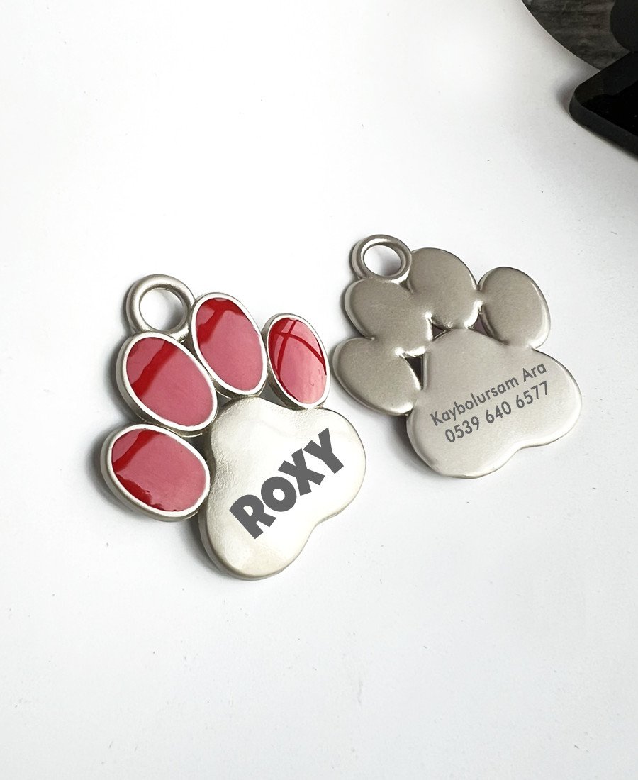 Pati Kırmızı Renkli Metal Künye