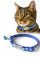 Kediler İçin Metal Künye ve Mavi Tasma Sallanmayan Tasma