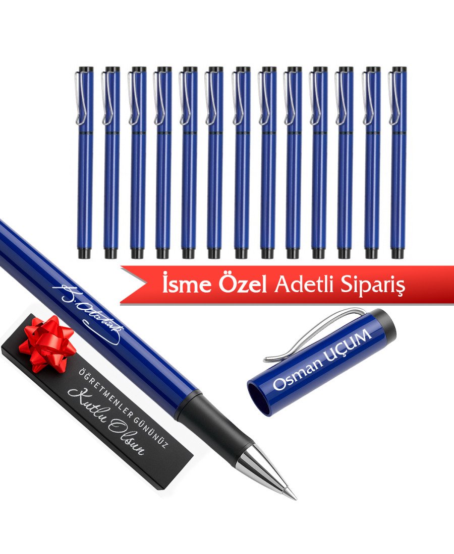 Adetli Eko Mavi Metal Roller Kalem Atatürk İmzalı İsme Özel 2405 Adetli Eko Mavi Metal Roller Kalem Atatürk İmzalı İsme Özel 2405