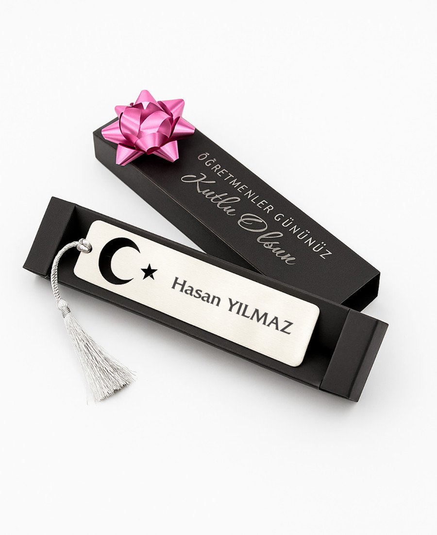 Metal Kitap Ayracı Ayyıldız Kesim İsme Özel