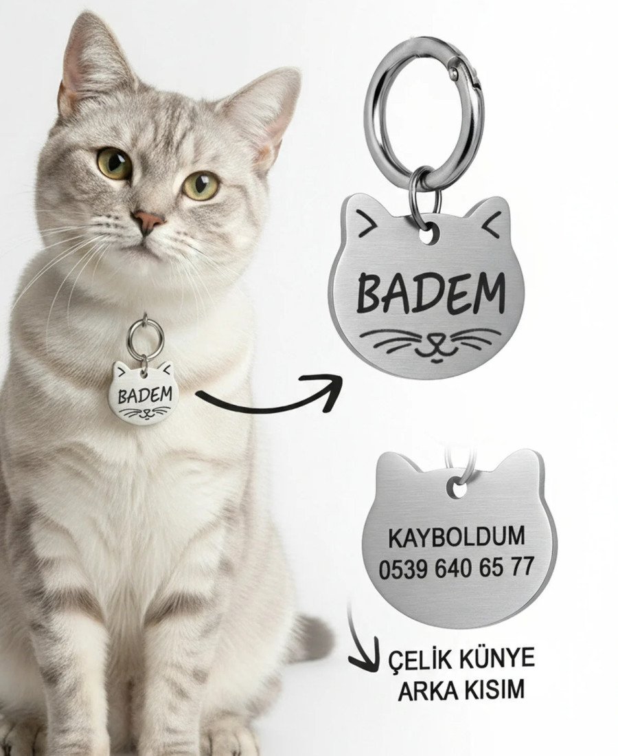 Metal Kedi Künyesi Paslanmaz Çelik