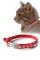 Kediler İçin Metal Künye ve Kırmızı Tasma Sallanmayan Tasma