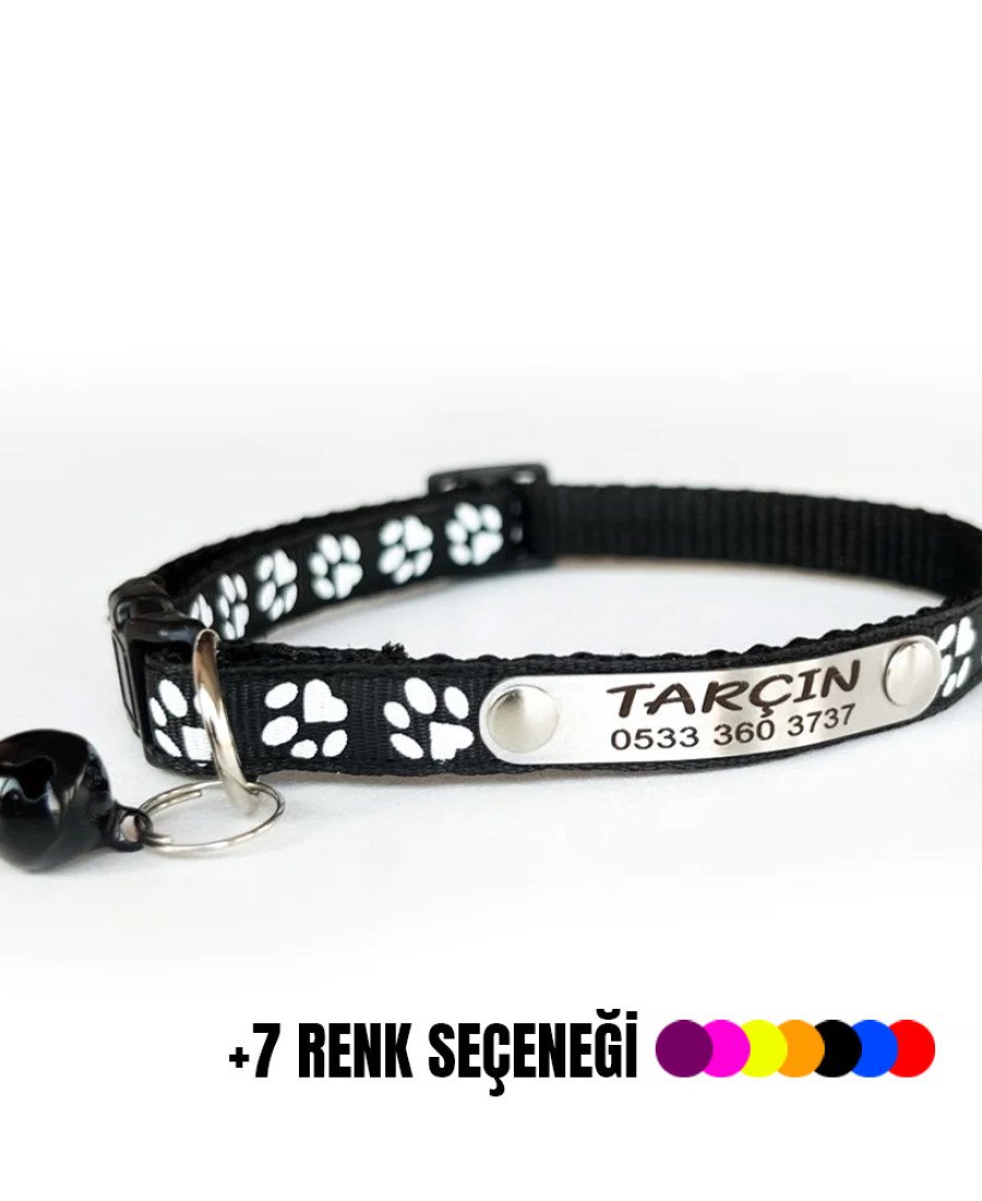 Kediler İçin Sabit Metal İsimlikli Tasma