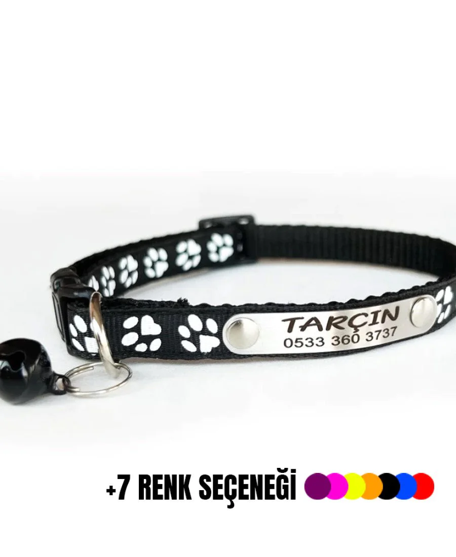 Kediler İçin Sabit Metal İsimlikli Tasma
