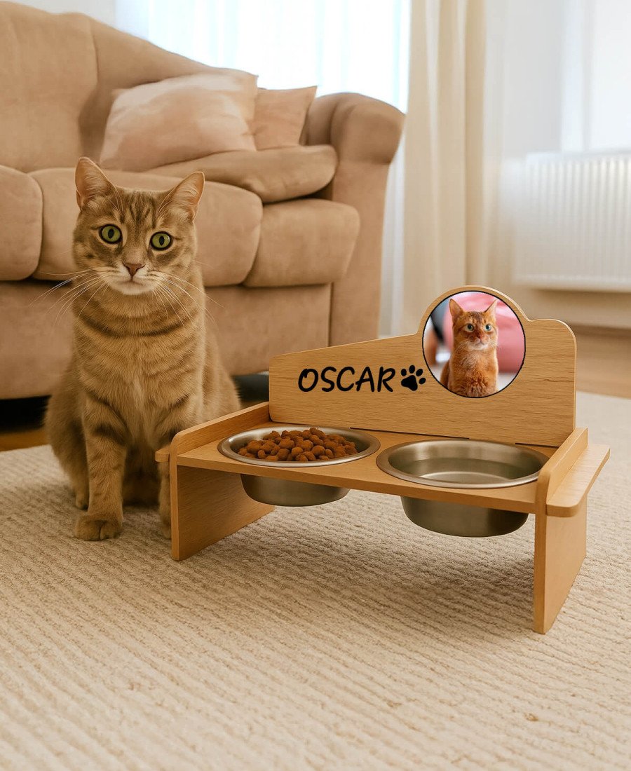 Fotoğraflı 8mm MDF Ahşap Mama Kabı 