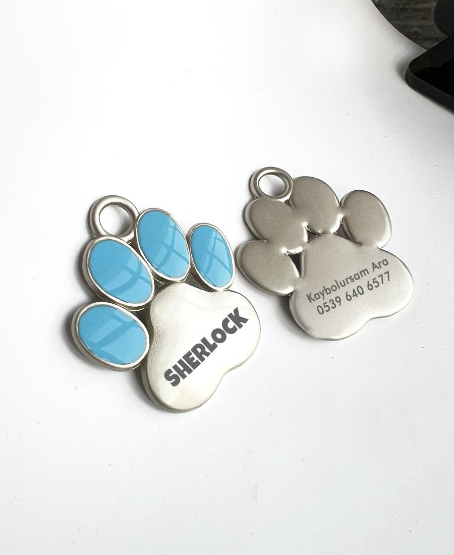 Pati Mavi Renkli Metal Künye