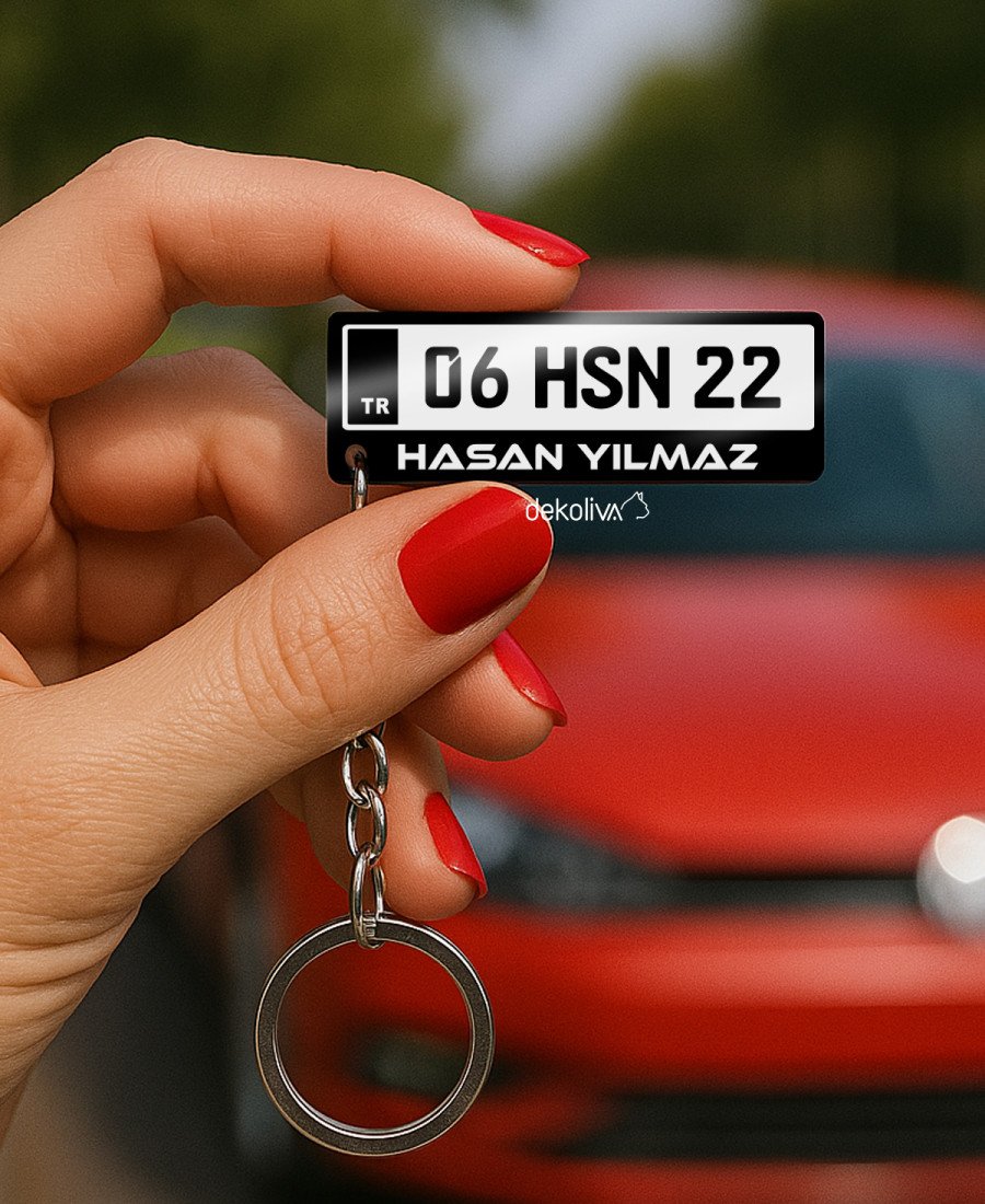 Kişiye Özel Plaka Anahtarlık Kalın 5mm Pleksi model 2