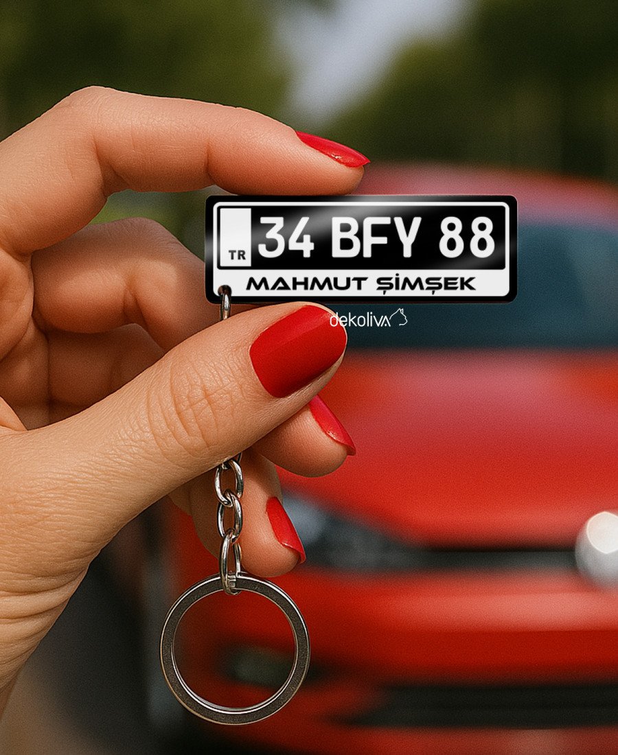 Kişiye Özel Plaka Anahtarlık Kalın 5mm Pleksi