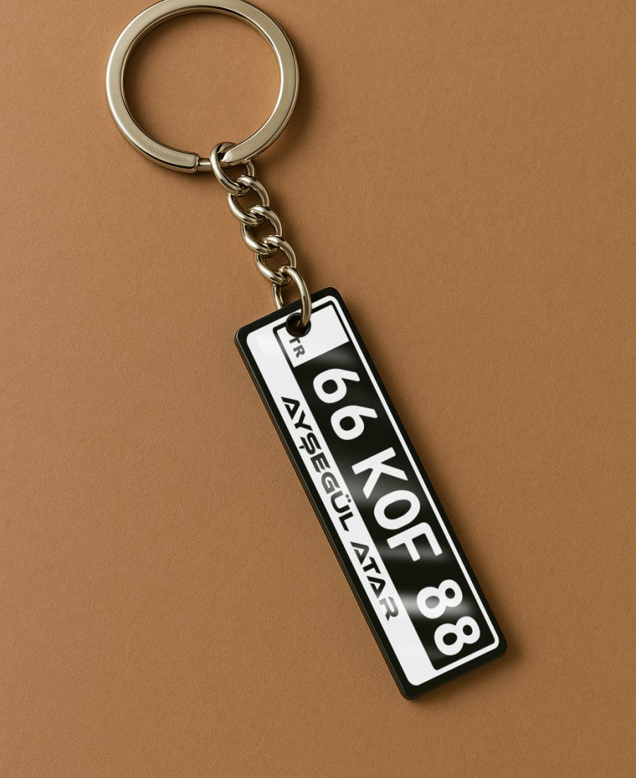 Kişiye Özel Plaka Anahtarlık Kalın 5mm Pleksi