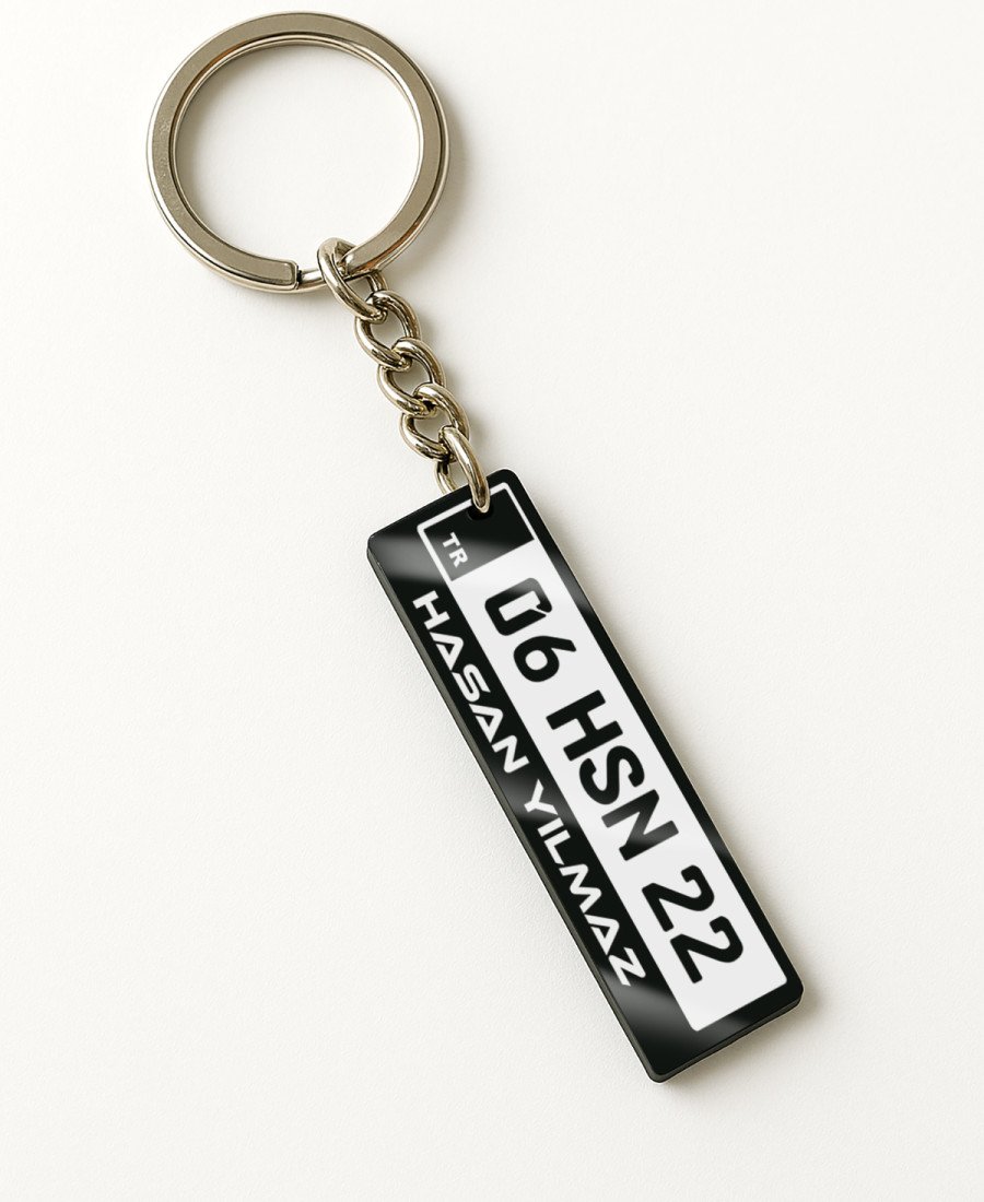 Kişiye Özel Plaka Anahtarlık Kalın 5mm Pleksi model 2