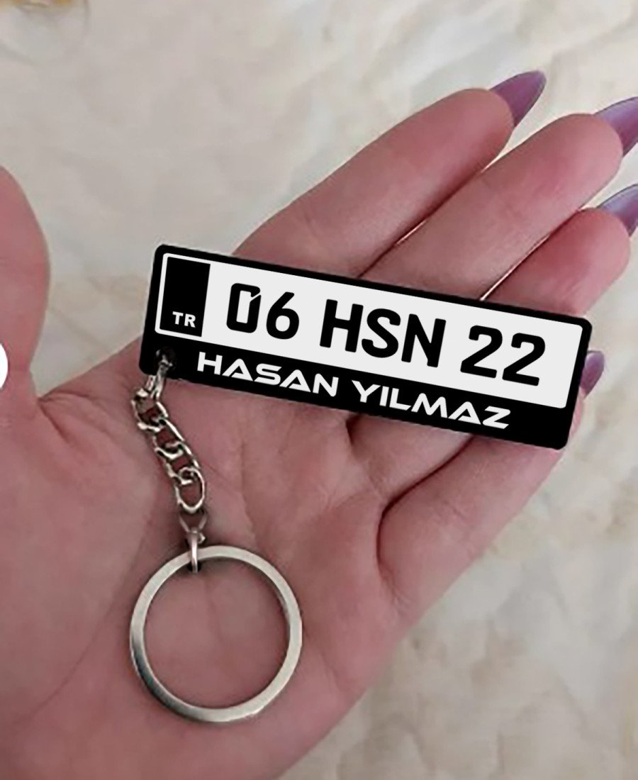 Kişiye Özel Plaka Anahtarlık Kalın 5mm Pleksi model 2
