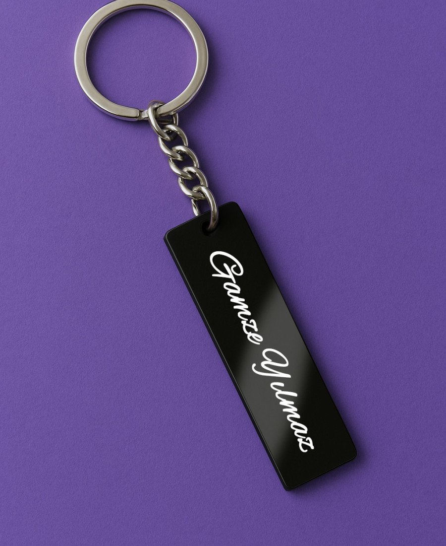 Kişiye Özel Plaka Anahtarlık Kalın 5mm Pleksi Arka Kısım İsimli