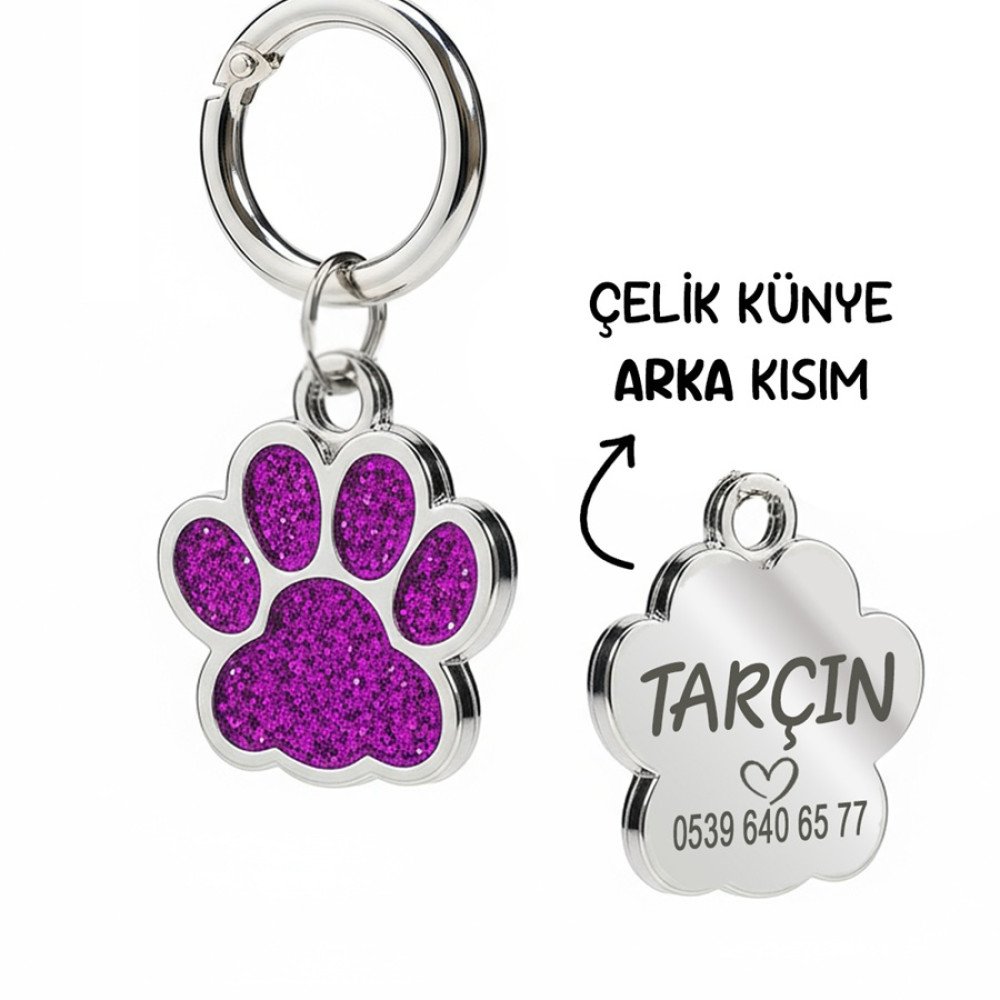 Pati Simli Mor Parlak Metal Künye