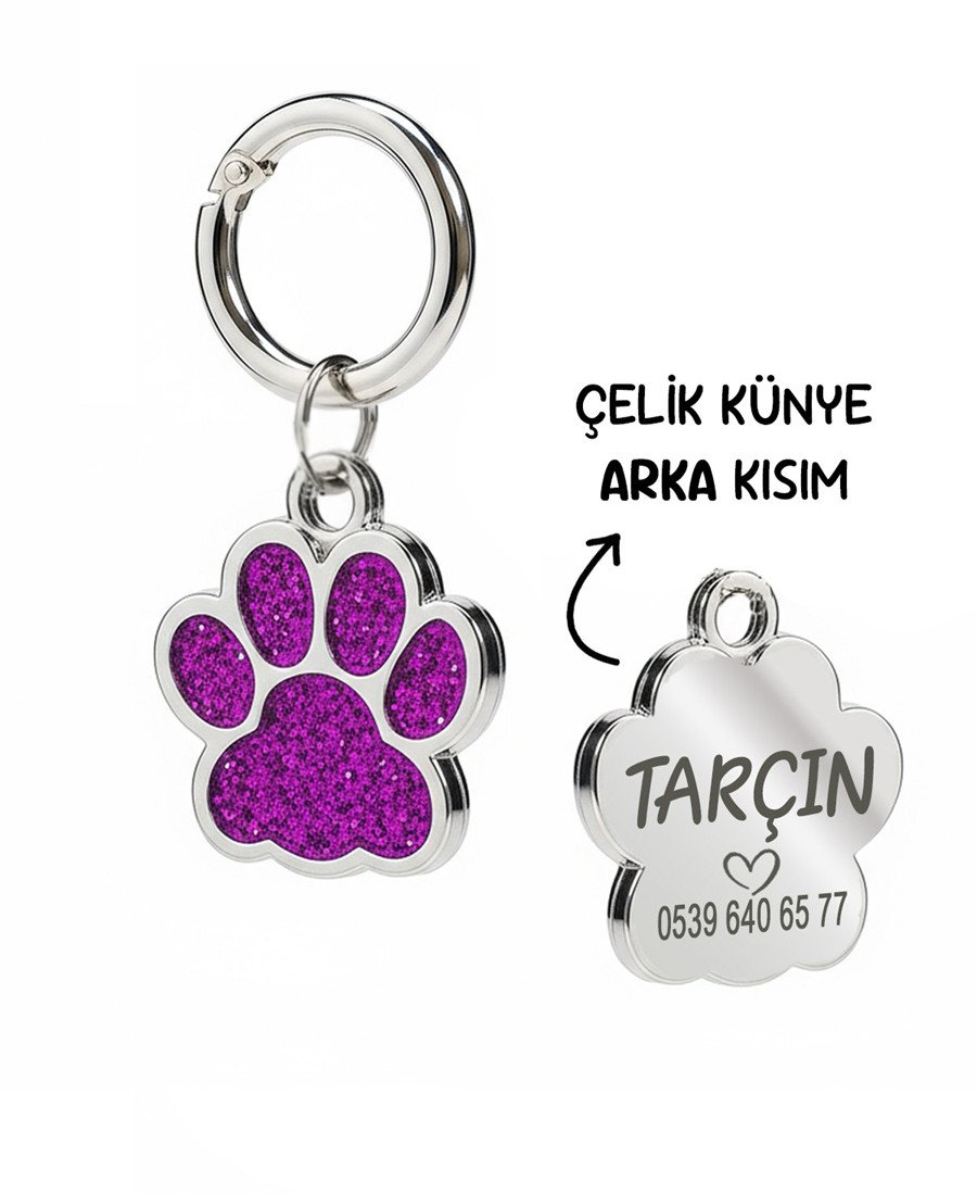 Pati Simli Mor Parlak Metal Künye