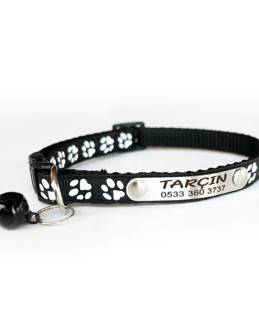 Kediler İçin Sabit Metal İsimlikli Tasma